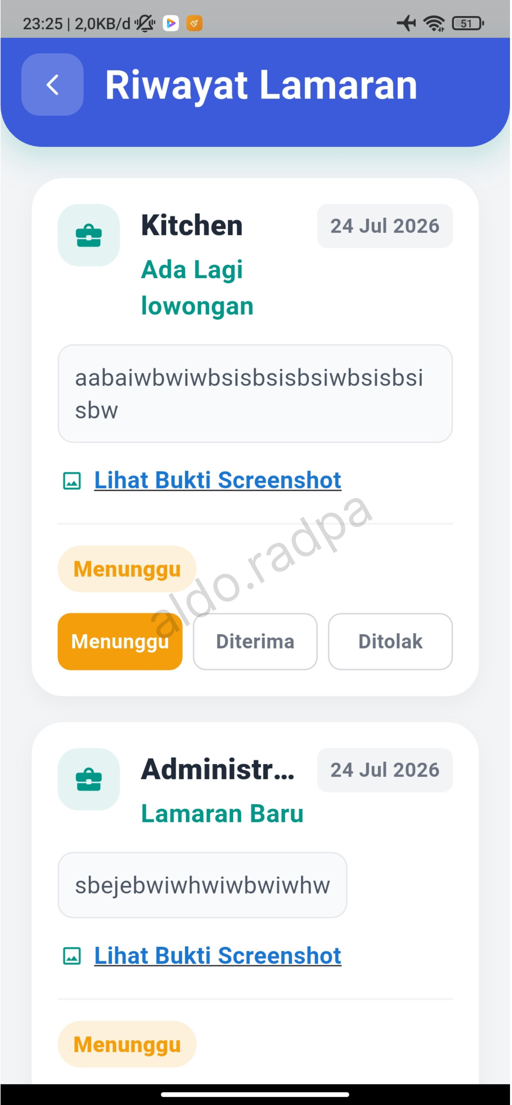UI Lamaran